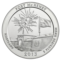 2013 Silver 5 oz Fort McHenry America The Beautiful
