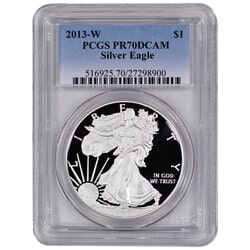 2013-W PCGS PR-70 American Silver Eagle Proof Coin 2013-W PCGS PR-70 American Silver Eagle Proof Coin