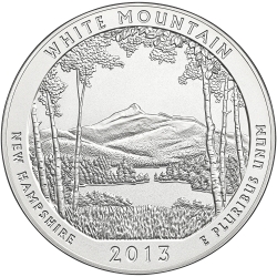 2013 White Mountain Park 5 oz Burnished Silver Coin - America The Beautiful