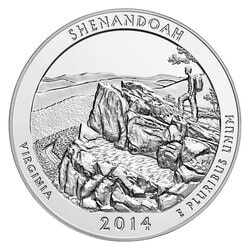2014 Silver 5 oz ATB Shenandoah America The Beautiful