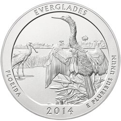2014 Everglades Park 5 oz Burnished Silver Coin - America The Beautiful