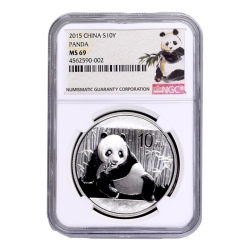 2015 NGC MS-69 Chinese Silver Panda - Ink Brush Label