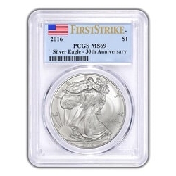 2016 American Silver Eagle First Strike MS-69 PCGS - 30th Anniversary 2016 American Silver Eagle First Strike MS-69 PCGS - 30th Anniversary