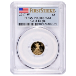 2017-W 1/10 oz Proof Gold American Eagle PCGS First Strikes PR-70 DCAM 2017-W 1/10 oz Proof Gold American Eagle PCGS First Strikes PR-70 DCAM