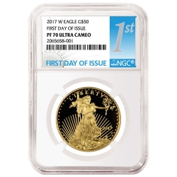 2017-W 1 oz Proof Gold American Eagle NGC First Day Of Issue PF-70 Ultra Cameo 2017-W 1 oz Proof Gold American Eagle NGC First Day Of Issue PF-70 Ultra Cameo