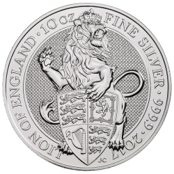 2017 10 oz Silver Queen's Beasts Lion - Royal British Mint 2017 10 oz Silver Queen's Beasts Lion - Royal British Mint