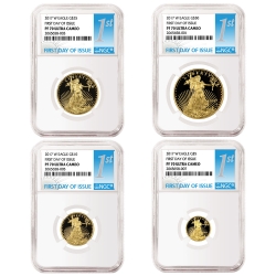 2017-W Proof Gold American Eagle NGC First Day Of Issue PF-70 Ultra Cameo 4-Coin Set