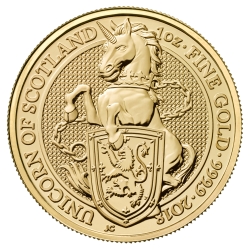 2018 1 oz Gold Queen's Beasts Unicorn of Scotland