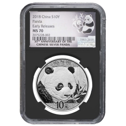 2018 30 Gram Chinese Silver Panda NGC MS-70 Early Releases Black Core 2018 30 Gram Chinese Silver Panda NGC MS-70 Early Releases Black Core