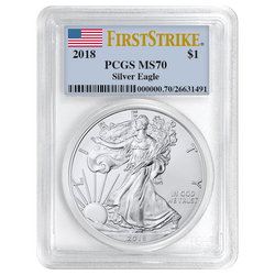 2018 PCGS MS-70 First Strike American Silver Eagle 2018 PCGS MS-70 First Strike American Silver Eagle