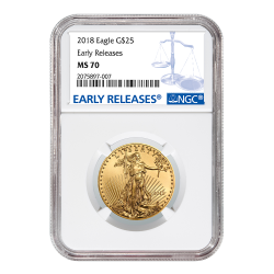 2018 1/2 oz NGC MS-70 Early Releases Gold American Eagle 2018 1/2 oz NGC MS-70 Early Releases Gold American Eagle