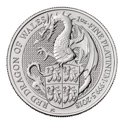 2018 1 oz Queen's Beast Dragon of Wales Platinum Coin 2018 1 oz Queen's Beast Dragon of Wales Platinum Coin