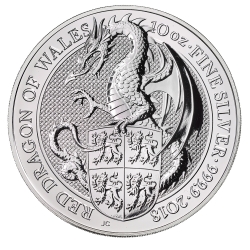 2018 10 oz Queen's Beasts Red Dragon of Wales Silver Coin 2018 10 oz Queen's Beasts Red Dragon of Wales Silver Coin