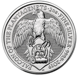 2019 2 oz Queen's Beasts Falcon of the Plantagenets Silver Coin 2019 2 oz Queen's Beasts Falcon of the Plantagenets Silver Coin