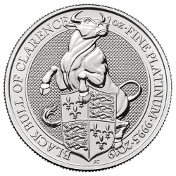 2019 1 oz Queen's Beasts Black Bull Platinum Coin