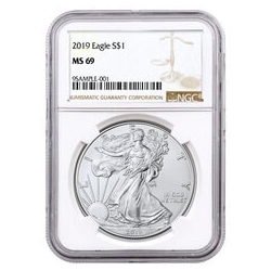 2019 NGC MS-69 American Silver Eagle Coin (Brown Label)