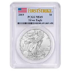 2019 PCGS MS-69 First Strike American Silver Eagle 2019 PCGS MS-69 First Strike American Silver Eagle