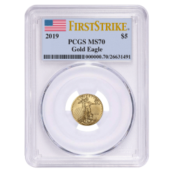 2019 1/10 oz PCGS MS-70 First Strike Gold American Eagle 2019 1/10 oz PCGS MS-70 First Strike Gold American Eagle