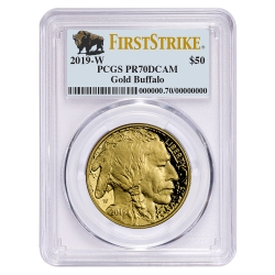 2019 1 oz PCGS PR-70 First Strike US Gold Buffalo Proof Coin