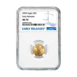 2020 1/10 oz NGC MS-70 ER American Gold Eagle Coin 2020 1/10 oz NGC MS-70 ER American Gold Eagle Coin