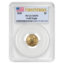 2020 1/10 oz PCGS MS-70 FS American Gold Eagle Coin 2020 1/10 oz PCGS MS-70 FS American Gold Eagle Coin