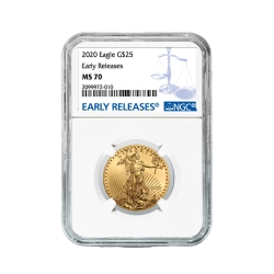 2020 1/2 oz NGC MS-70 ER American Gold Eagle Coin