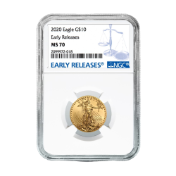 2020 1/4 oz NGC MS-70 ER American Gold Eagle Coin 2020 1/4 oz NGC MS-70 ER American Gold Eagle Coin