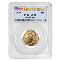 2020 1/4 oz PCGS MS-70 FS American Gold Eagle Coin 2020 1/4 oz PCGS MS-70 FS American Gold Eagle Coin
