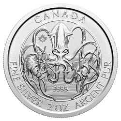 2020 2 oz Canadian Kraken Silver Coin - Creatures of the North