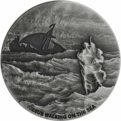 2020 2 oz Jesus Walking on the Sea Biblical Silver Coin Series