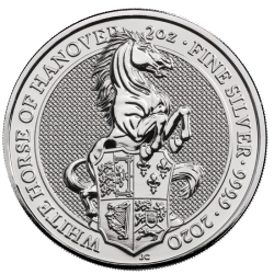 2020 2 oz Queen's Beasts White Horse of Hanover Silver Coin