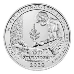 2020 5 oz Burnished Marsh-Billings-Rockefeller National Historical Park Silver Coin | America The Beautiful