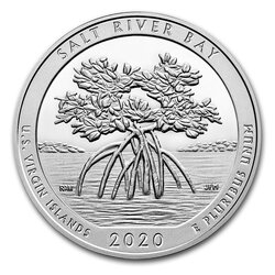 2020 Salt River Bay National Historical Park 5 oz Silver Coin - America The Beautiful