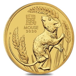 2020 2 oz Year of the Mouse Gold Coin - Perth Mint Lunar Series III