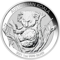2021 1 oz Australian Silver Koala Coin BU 2021 1 oz Australian Silver Koala Coin BU