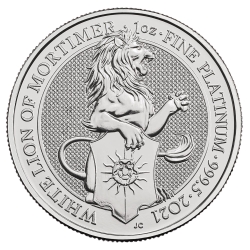 2021 1 oz Queen's Beasts White Lion of Mortimer Platinum Coin 2021 1 oz Queen's Beasts White Lion of Mortimer Platinum Coin