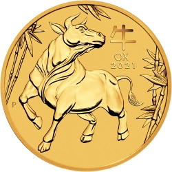 2021 1/10 oz Year of the Ox Gold Coin - Perth Mint Lunar Series III