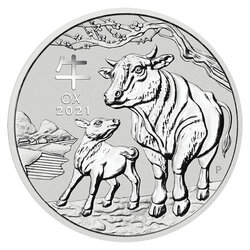 2021 1 oz Year of the Ox Silver Coin - Perth Mint Lunar Series III
