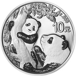 2021 30 Gram Chinese Silver Panda Coin BU