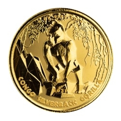 2021 1 oz Congo Silverback Gorilla Proof Gold Coin | Scottsdale Mint