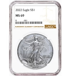 2022 NGC MS-69 American Silver Eagle Coin (Brown Label) 2022 NGC MS-69 American Silver Eagle Coin (Brown Label)