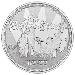 2022 BR Silver Music Legends Rolling Stones 1 oz Coin - Reverse