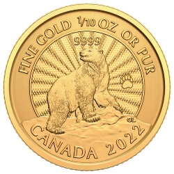 2022 1/10 oz Majestic Polar Bear Gold Coin | SD Bullion