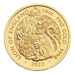 2022 1/4 oz Tudor Beasts Lion of England Gold Coin