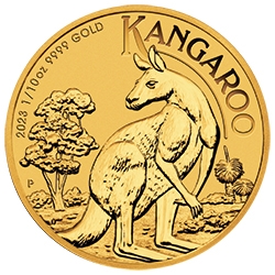 2023 PE Gold Kangaroo 1/10 oz Coin - Reverse 2023 PE Gold Kangaroo 1/10 oz Coin - Reverse
