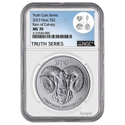 2023 1 oz NGC MS-70 Ram of Calvary Silver Coin 2023 1 oz NGC MS-70 Ram of Calvary Silver Coin