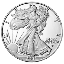2021 Type 2 Proof American Silver Eagle Coin 2021 Type 2 Proof American Silver Eagle Coin