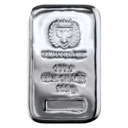 100 Gram Germania Mint Silver Bar - Lowest Price Online 100 Gram Germania Mint Silver Bar - Lowest Price Online
