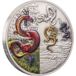 2019 2 oz The Four Dragons Silver Coin