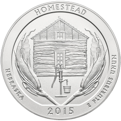2015 Homestead 5 oz Burnished Silver Coin - America The Beautiful